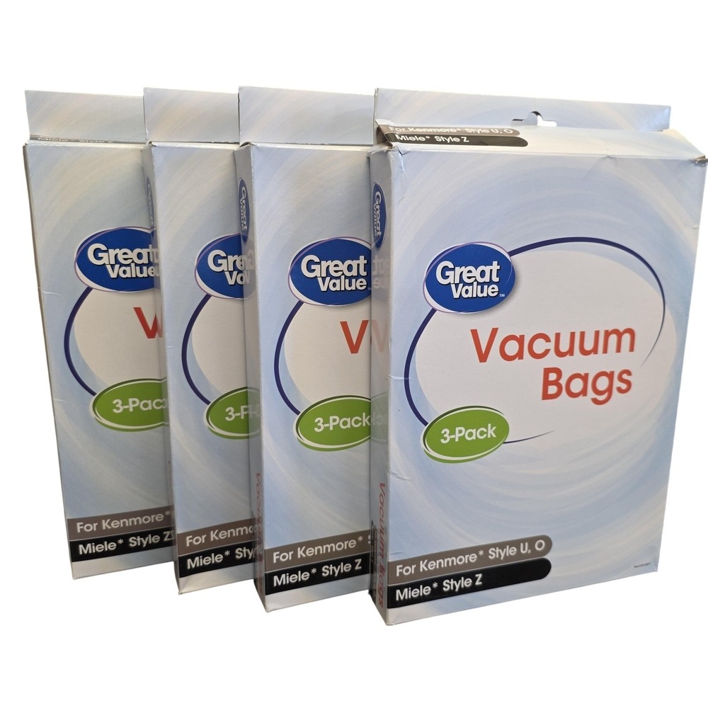 Great Value Vacuum Bags For Kenmore U O Miele Z Lot 4 3-Pack Boxes 12 Bags Total